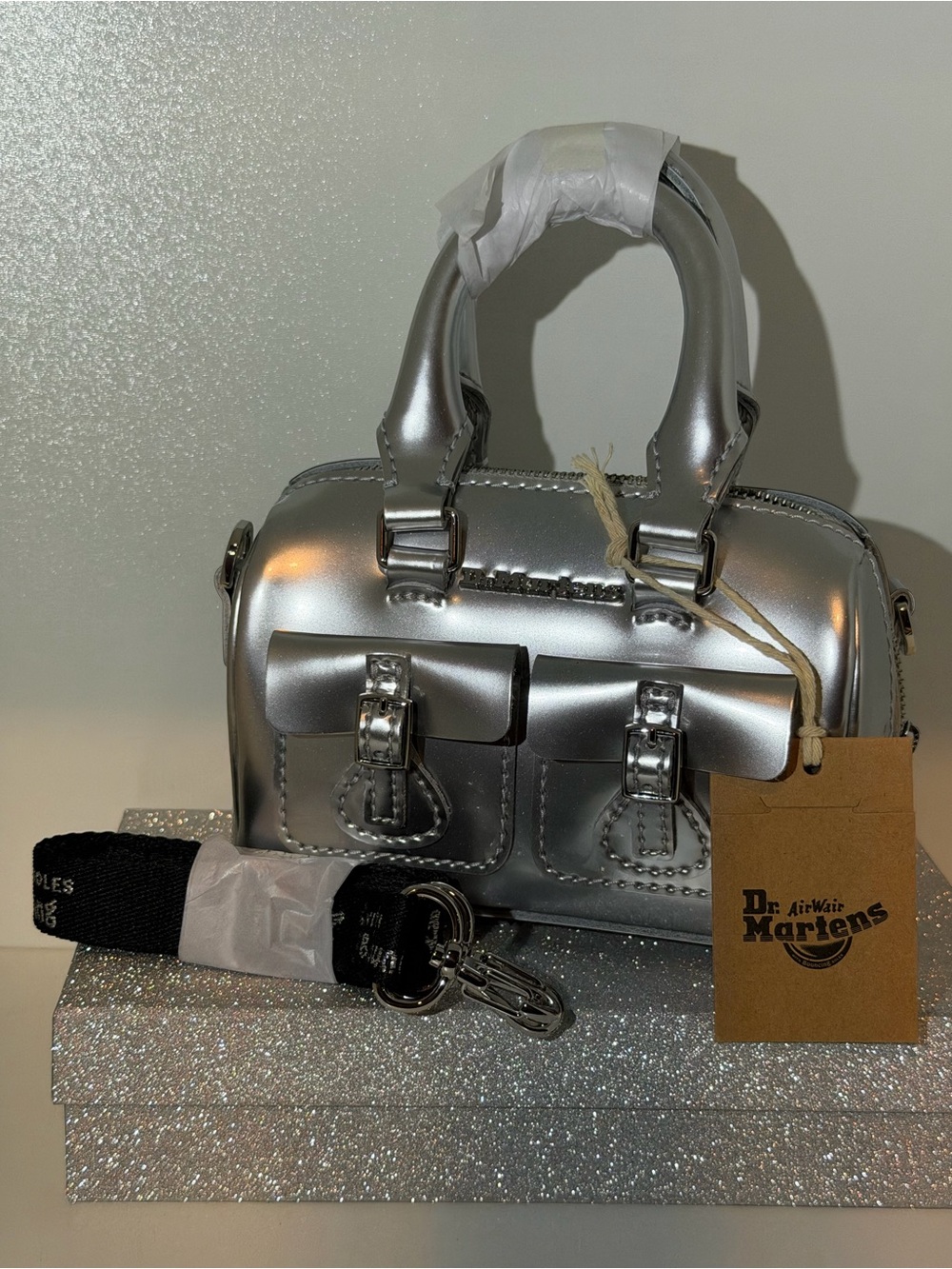 Dr. Martens Metallic Silver Mini Satchel